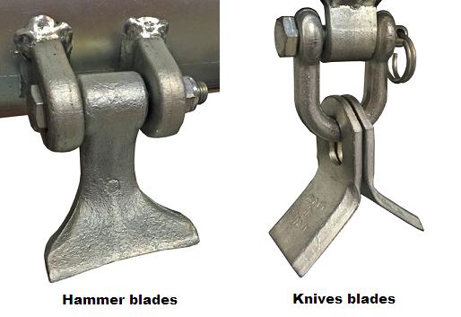 Flail hammer blades or Knives blades